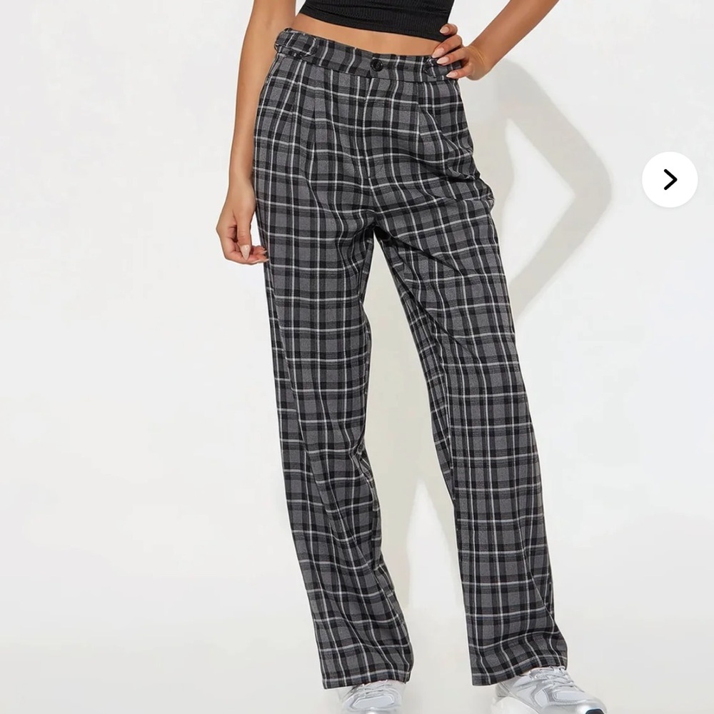 BNWT Fashion Nova - Amy Plaid Wide Leg Trouser